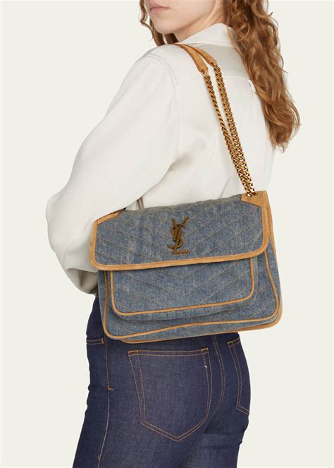 ysl jean handbag|YSL purple denim bag.